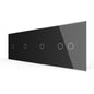 Livolo Glasblende für 4 Touchschalter schwarz