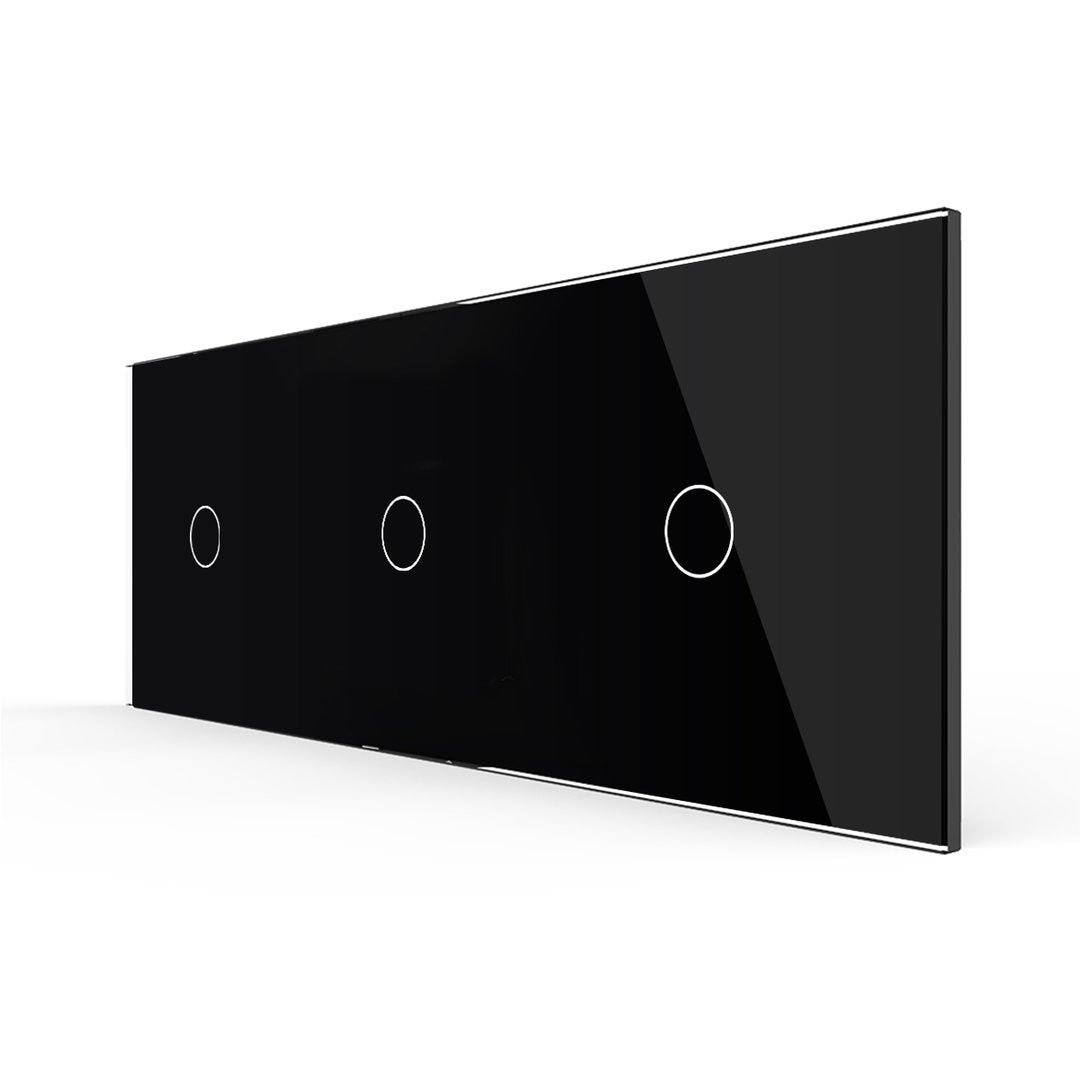 Dreifache, schwarze Glasblende für einfache Touch-Schalter