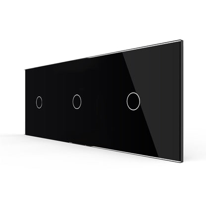 Dreifache, schwarze Glasblende für einfache Touch-Schalter
