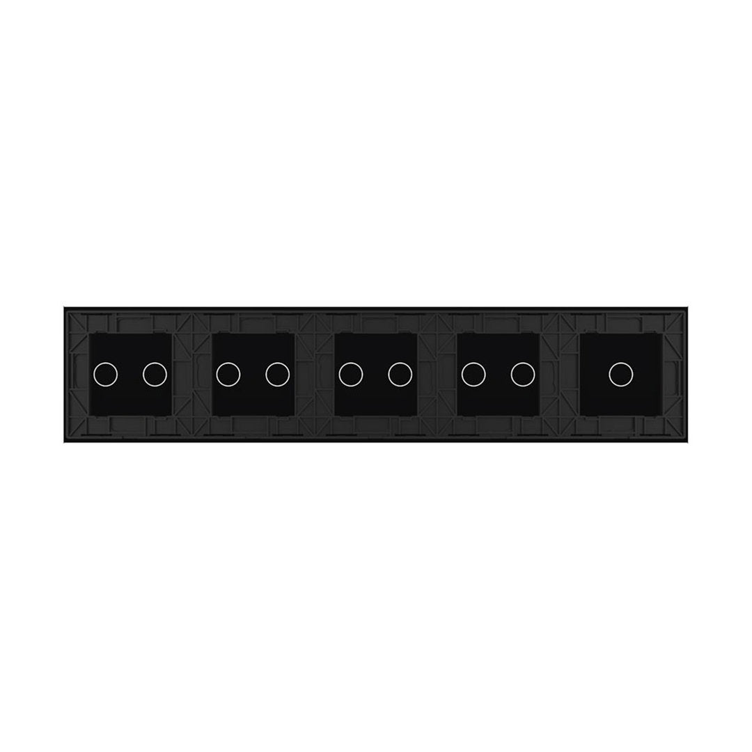 Schwarze Glasblende für 1 1-fachen + 4 2-fache Touch-Schalter