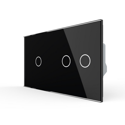 Livolo Kombination aus Lichtschalter + Rollladenschalter in schwarz