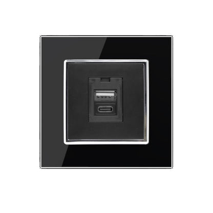 Ladestation USB-C&A mit schwarzer Glasblende