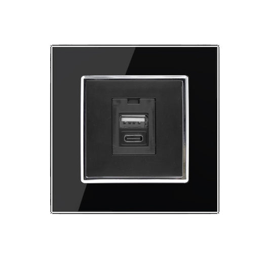 Ladestation USB-C&A mit schwarzer Glasblende