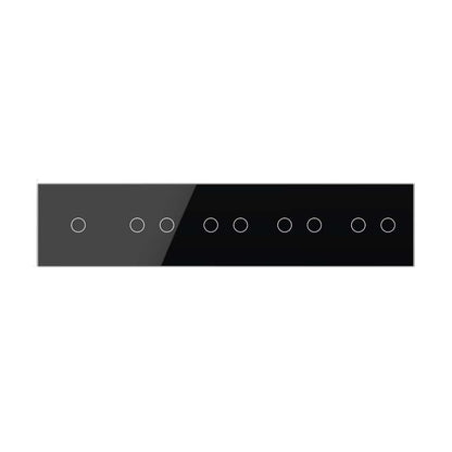 Schwarze Glasblende für 1 1-fachen + 4 2-fache Touch-Schalter