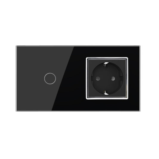 Livolo Kombination Lichtschalter und Steckdose in schwarz