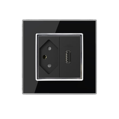 Livolo Schweizer Steckdose und USB Modul inkl. Glasrahmen