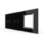 Dreifache, schwarze Glasblende für zweifache Touch-Schalter + Modul