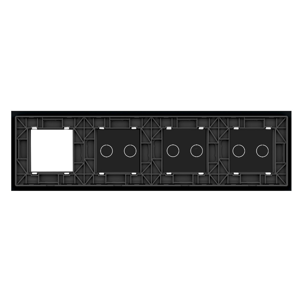 LIVOLO Glasblende für Touch Lichtschalter + Wandsteckdosen in Schwarz