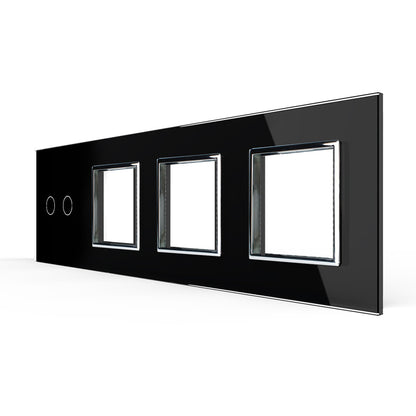 Schwarze Glasblende für 1 2-fachen Touch-Schalter + 3 Module