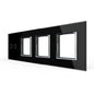 Schwarze Glasblende für 1 2-fachen Touch-Schalter + 3 Module
