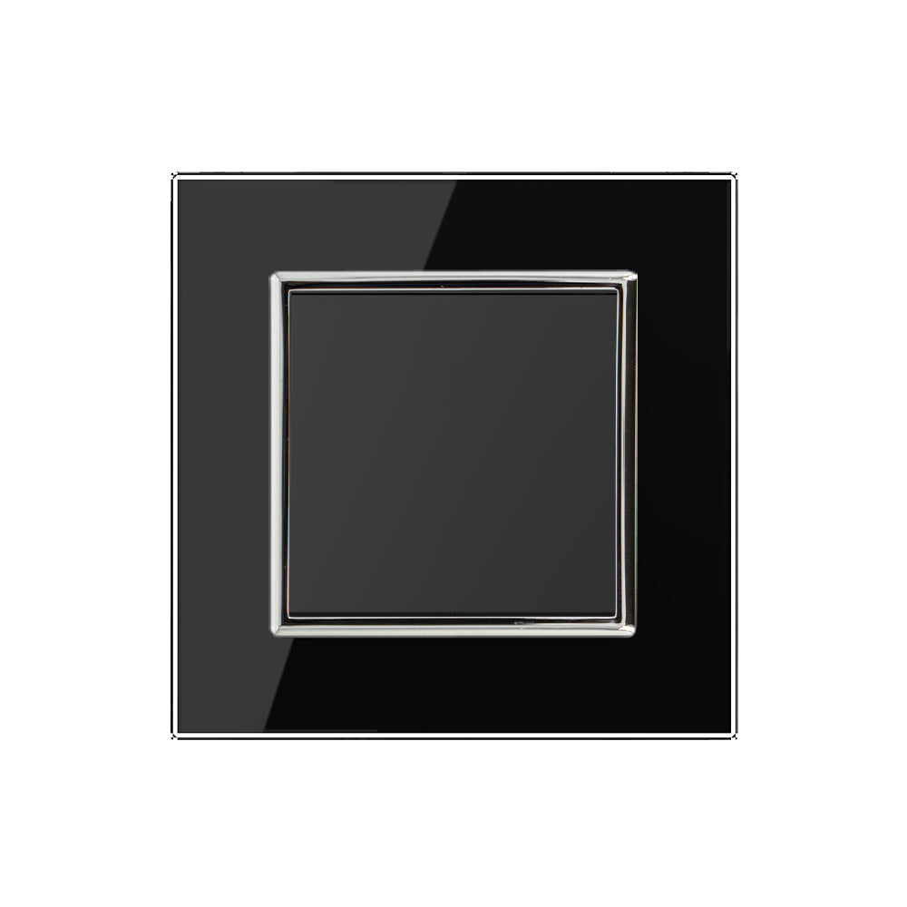 Einfacher Wipp-Taster m. Glasrahmen in schwarz