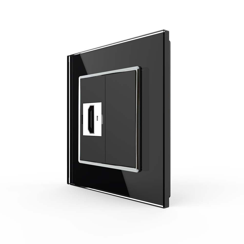 Livolo einfaches, schwarzes HDMI-Modul mit Glasrahmen