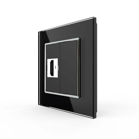 Livolo einfaches, schwarzes HDMI-Modul mit Glasrahmen