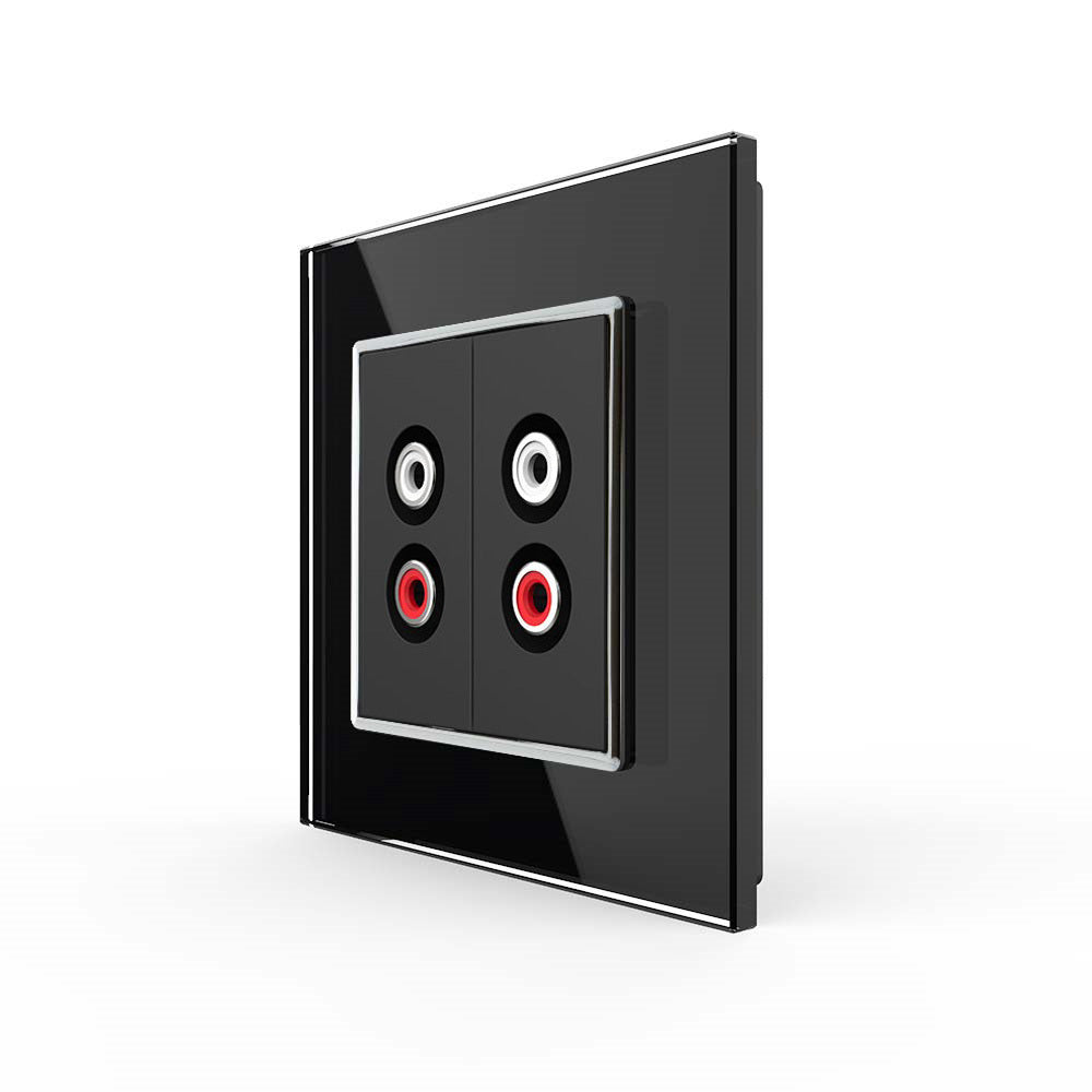 Livolo zweifaches, schwarzes Audio-Modul mit Glasrahmen