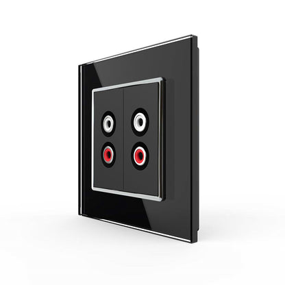 Livolo zweifaches, schwarzes Audio-Modul mit Glasrahmen