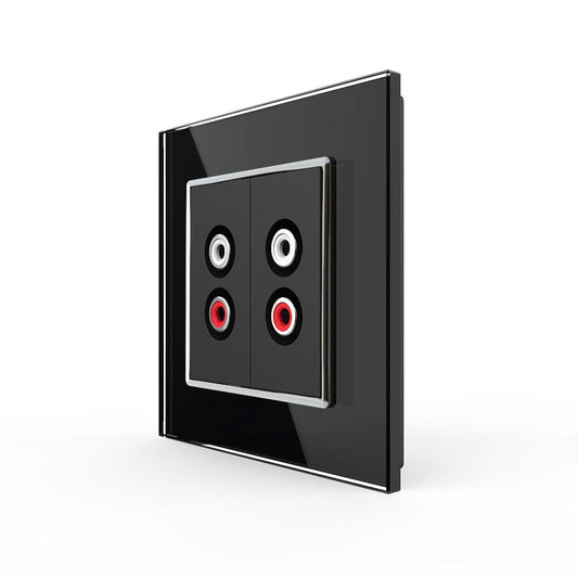 Livolo zweifaches, schwarzes Audio-Modul mit Glasrahmen