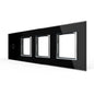 Vierfache, schwarze Glasblende für einen Touch-Schalter + drei Module