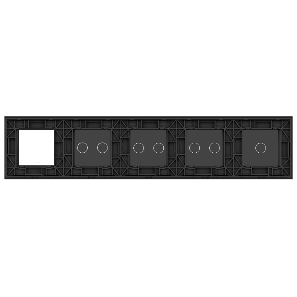 Schwarze Glasblende für 1 1-fachen, 3 2-fache Touch-Schalter + Modul