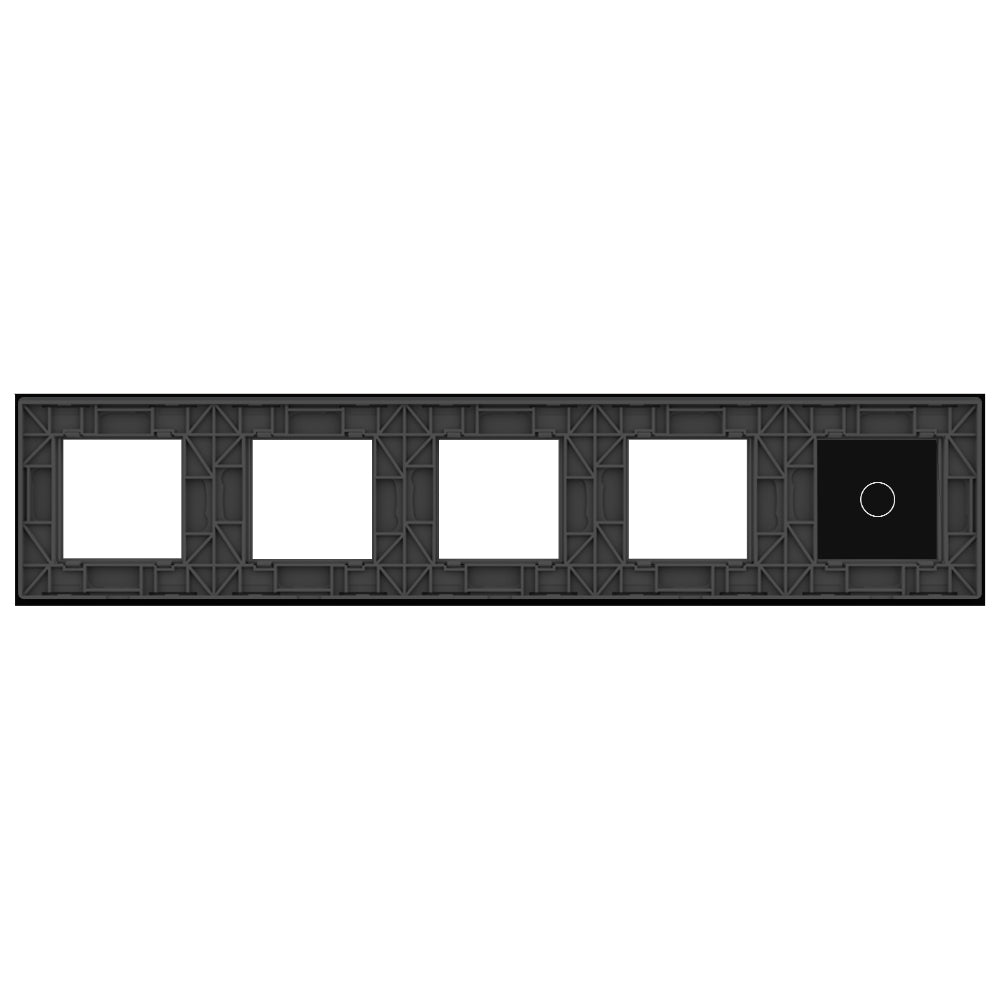 Schwarze Glasblende für 1 1-fachen Touch-Schalter + 4 Module