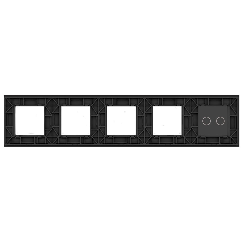 5-fache, schwarze Glasblende für 1 2-fachen Touch-Schalter + 4 Module