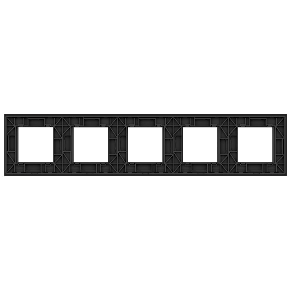 Fünffache, schwarze Glasblende für 5 Module