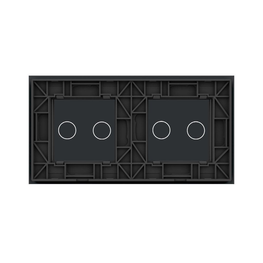 Zweifache, schwarze Glasblende für zweifache Touch-Schalter