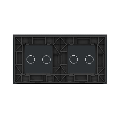Zweifache, schwarze Glasblende für zweifache Touch-Schalter