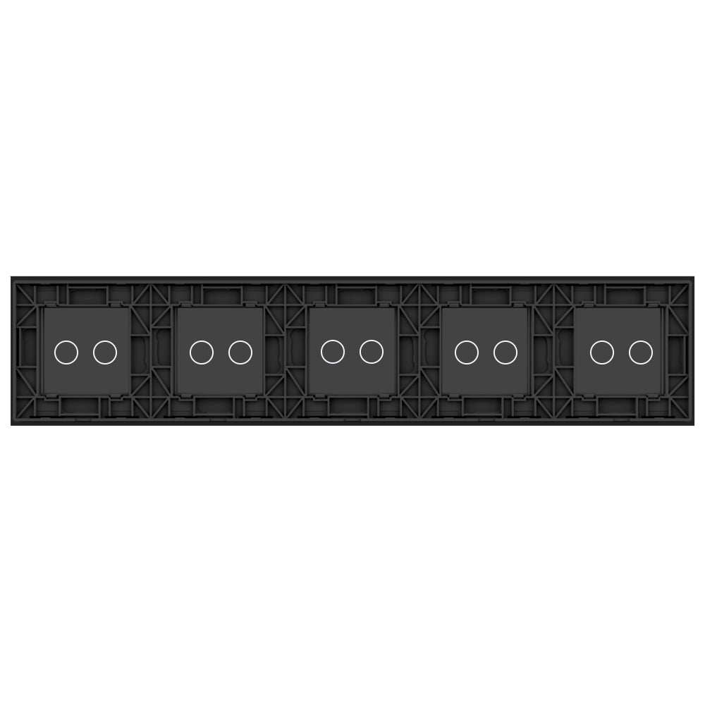 5-fach, schwarze Glasblende für 5 Touch-Schalter
