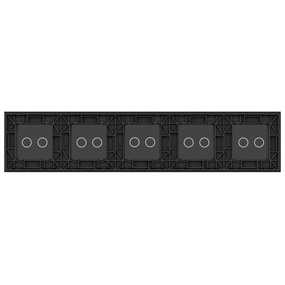 5-fach, schwarze Glasblende für 5 Touch-Schalter