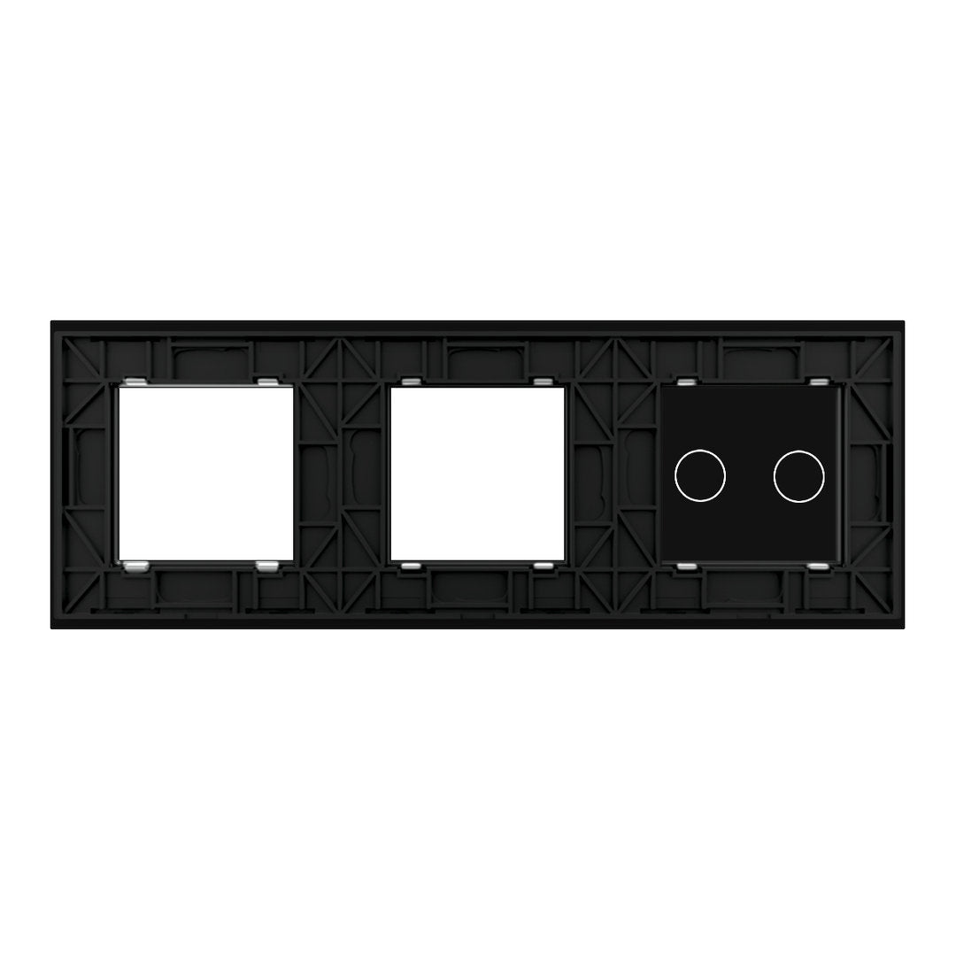Dreifache, schwarze Glasblende für Livolo Touch-Schalter + Module