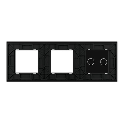 Dreifache, schwarze Glasblende für Livolo Touch-Schalter und Module