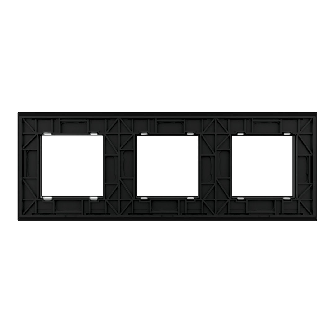 Dreifache, schwarze Glasblende für Livolo Module