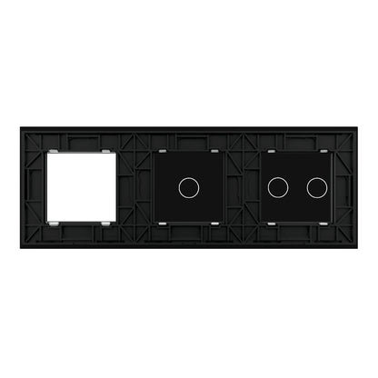 Dreifache, schwarze Glasblende für Livolo Touch-Schalter + Modul