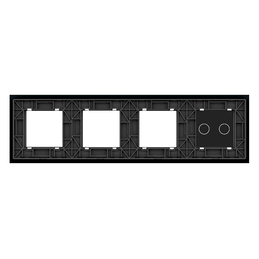 Schwarze Glasblende für 1 2-fachen Touch-Schalter + 3 Module