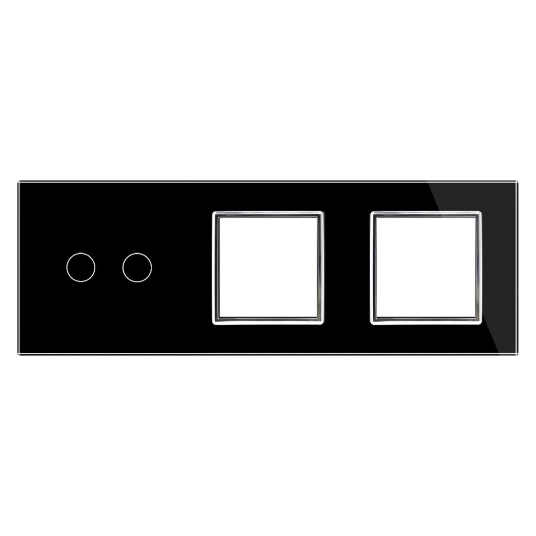 Dreifache, schwarze Glasblende für Livolo Touch-Schalter + Module