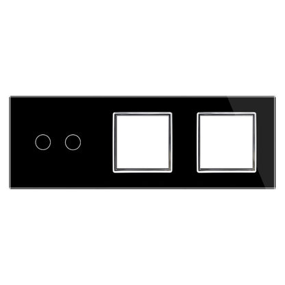 Dreifache, schwarze Glasblende für Livolo Touch-Schalter + Module