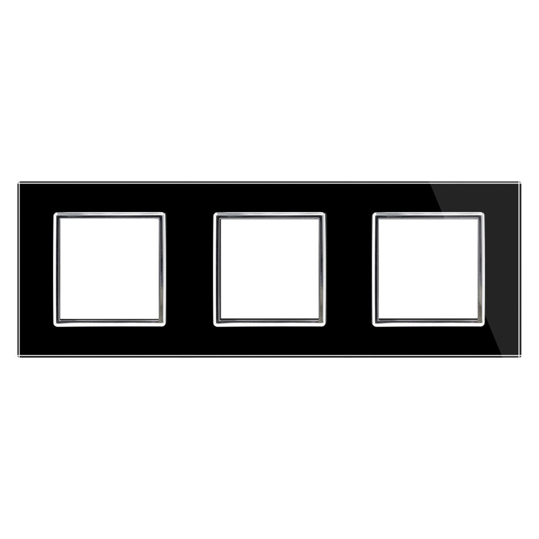 Dreifache, schwarze Glasblende für Livolo Module