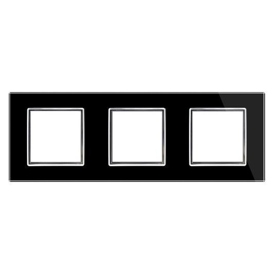 Dreifache, schwarze Glasblende für Livolo Module