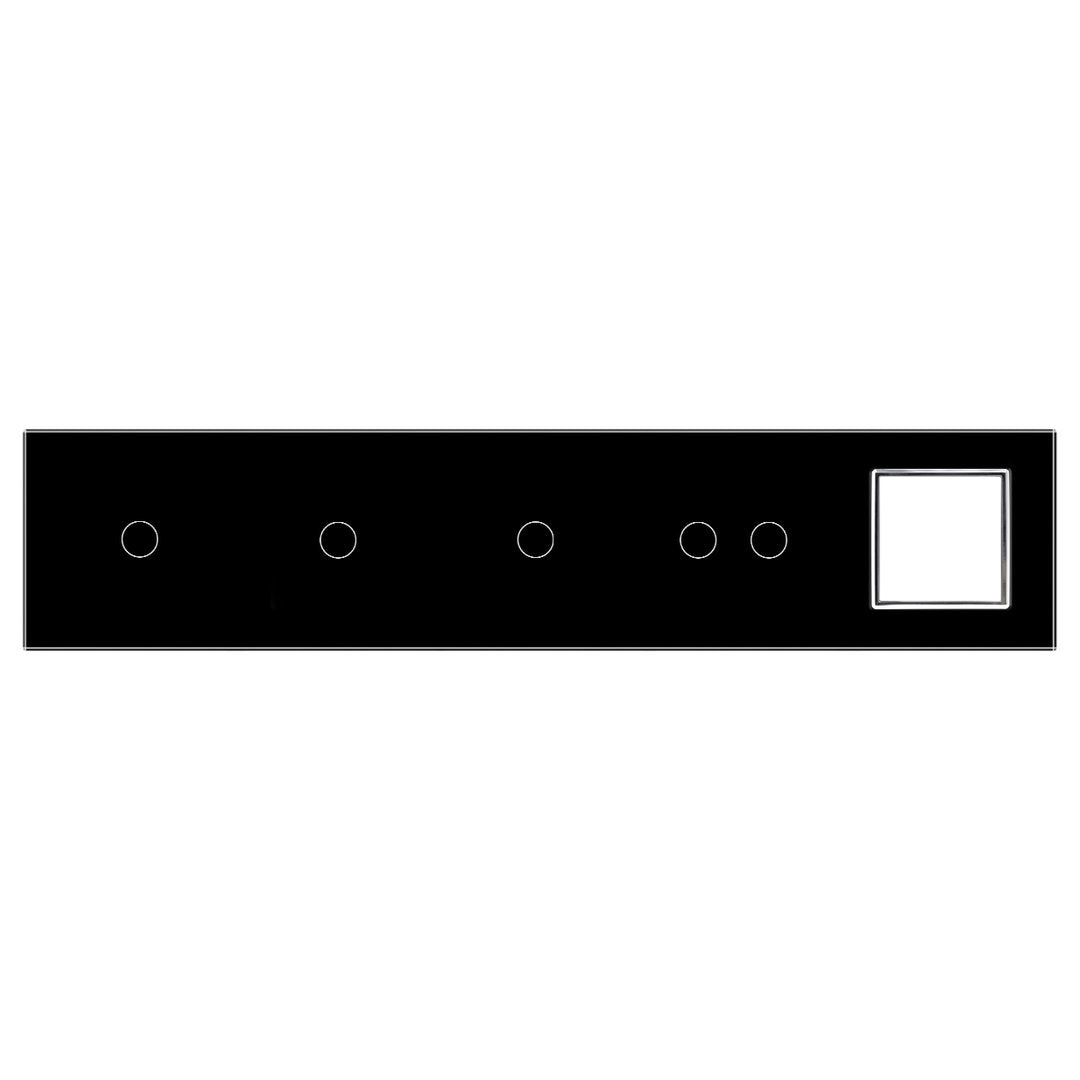 Schwarze Glasblende für 3 1-fache, 1 2-fachen Touch-Schalter + Modul