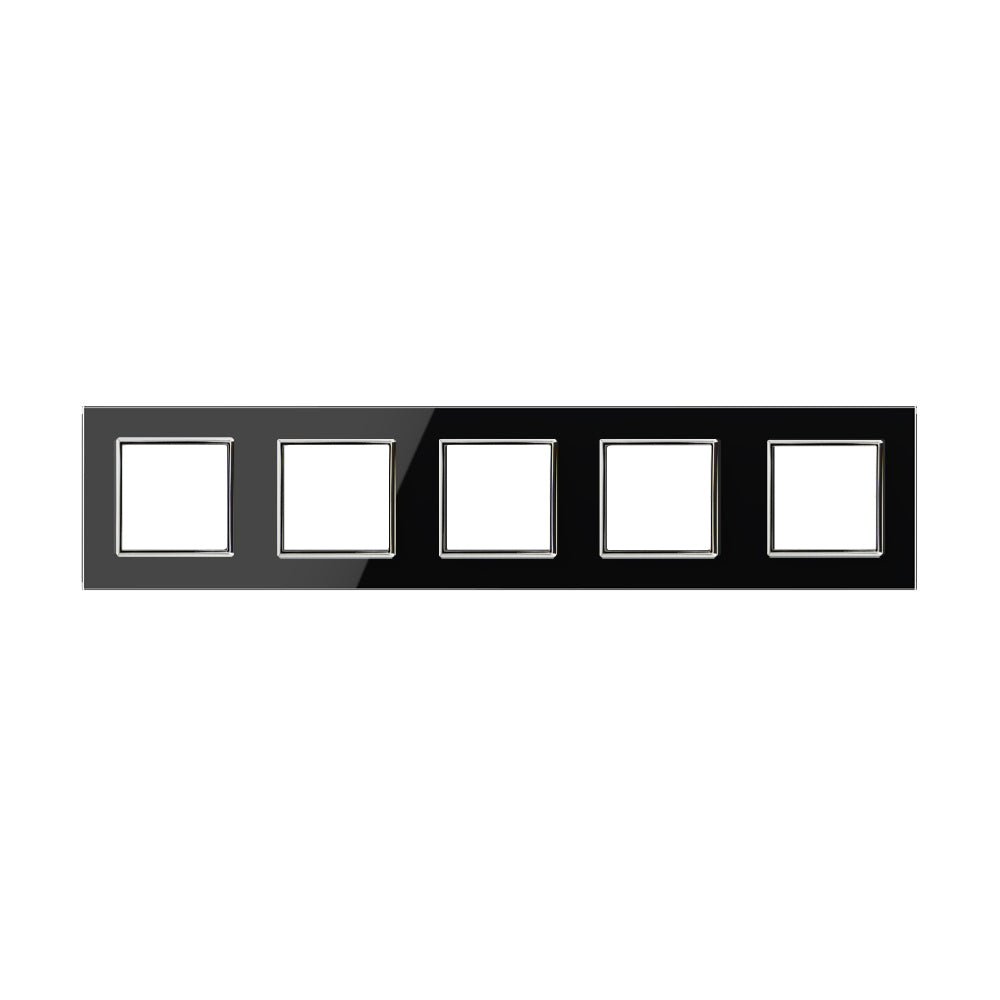 Fünffache, schwarze Glasblende für 5 Module