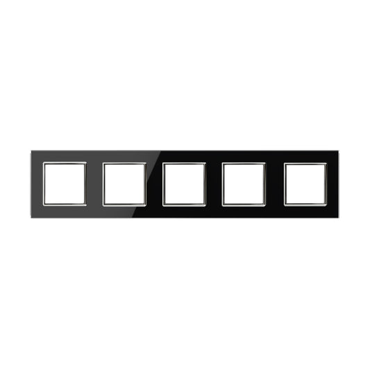 Fünffache, schwarze Glasblende für 5 Module