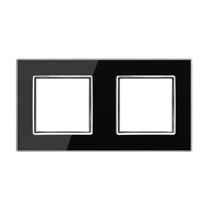 Zweifache, schwarze Glasblende für Livolo Module