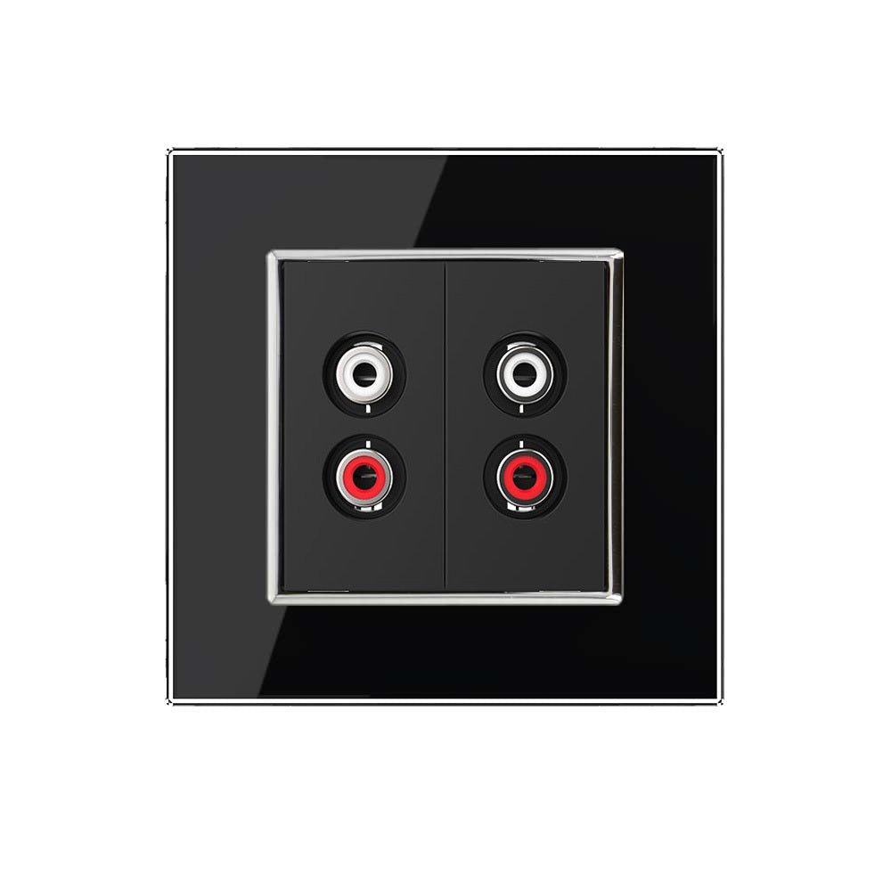 Livolo zweifaches, schwarzes Audio-Modul mit Glasrahmen