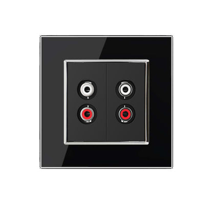Livolo zweifaches, schwarzes Audio-Modul mit Glasrahmen