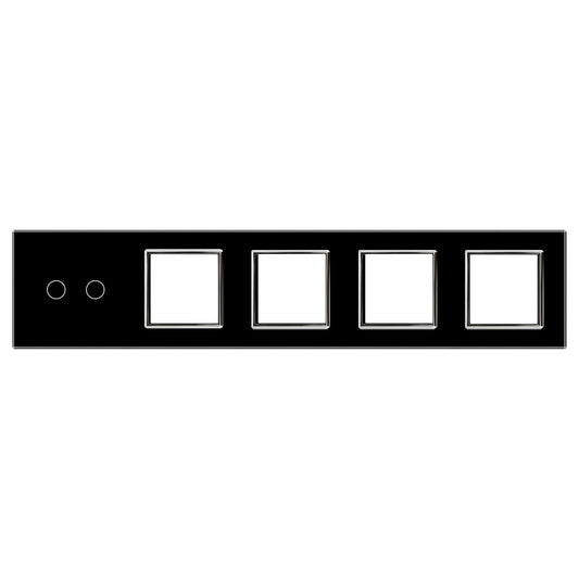 5-fache, schwarze Glasblende für 1 2-fachen Touch-Schalter + 4 Module