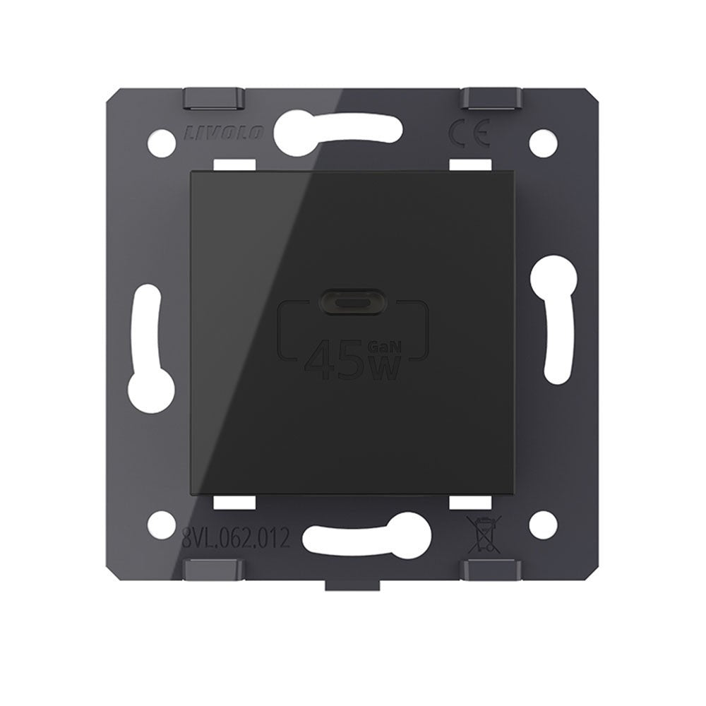 Livolo USB-C Schnellladegerät 45W Schwarz VL-FCUC-2BP-M