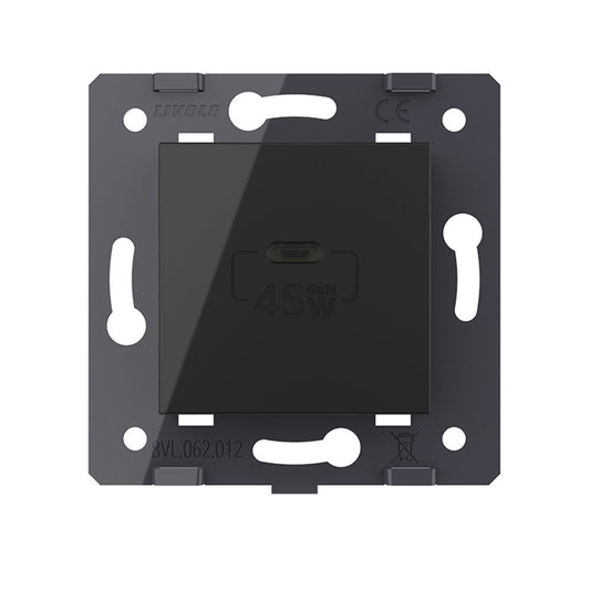 Livolo USB-C Schnellladegerät 45W Schwarz VL-FCUC-2BP-M