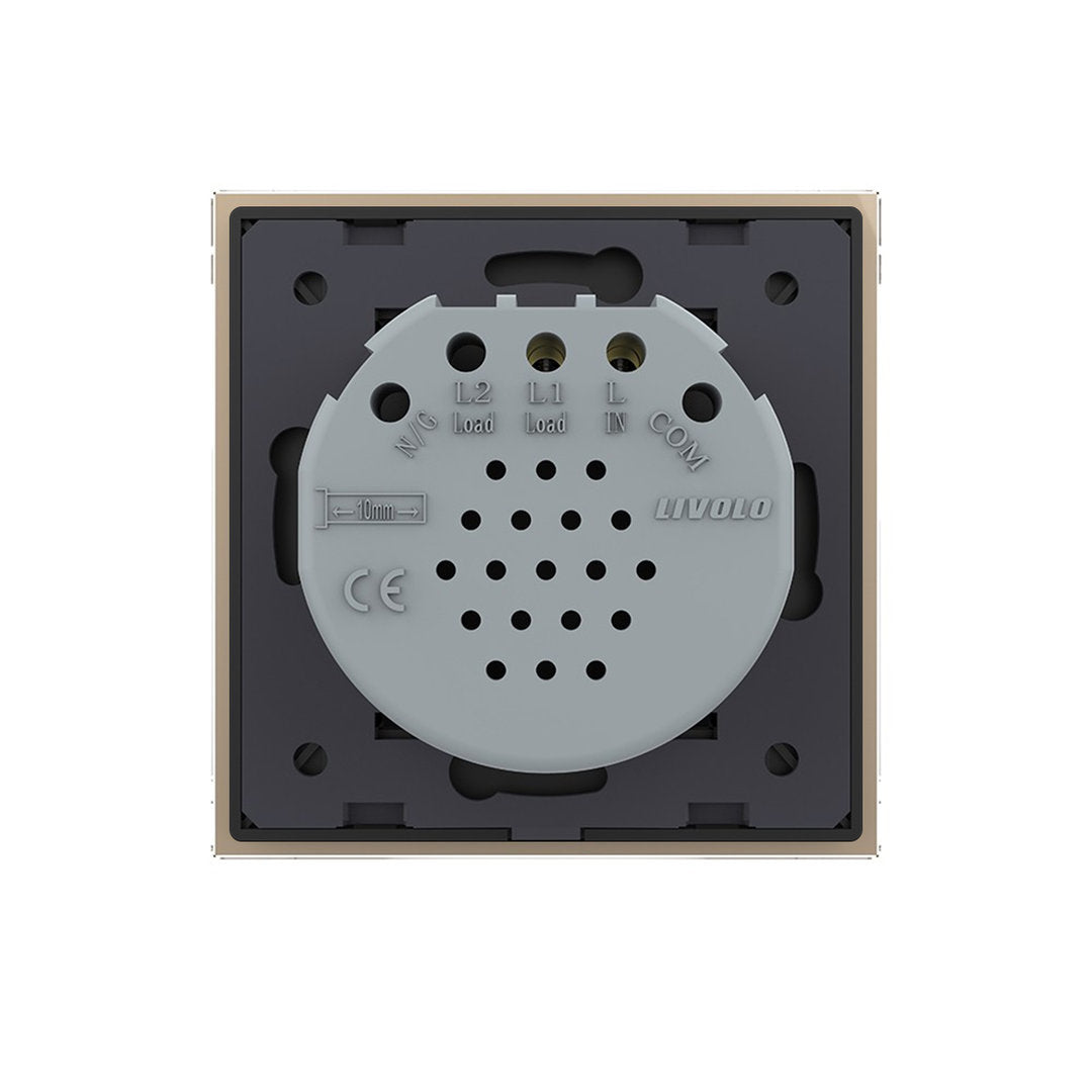 Einfacher Dimmer mit goldener Glasblende und Funk-Funktion