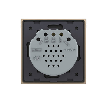 Einfacher Dimmer mit goldener Glasblende und Funk-Funktion