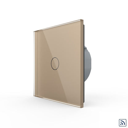 Einfacher Dimmer mit goldener Glasblende und Funk-Funktion